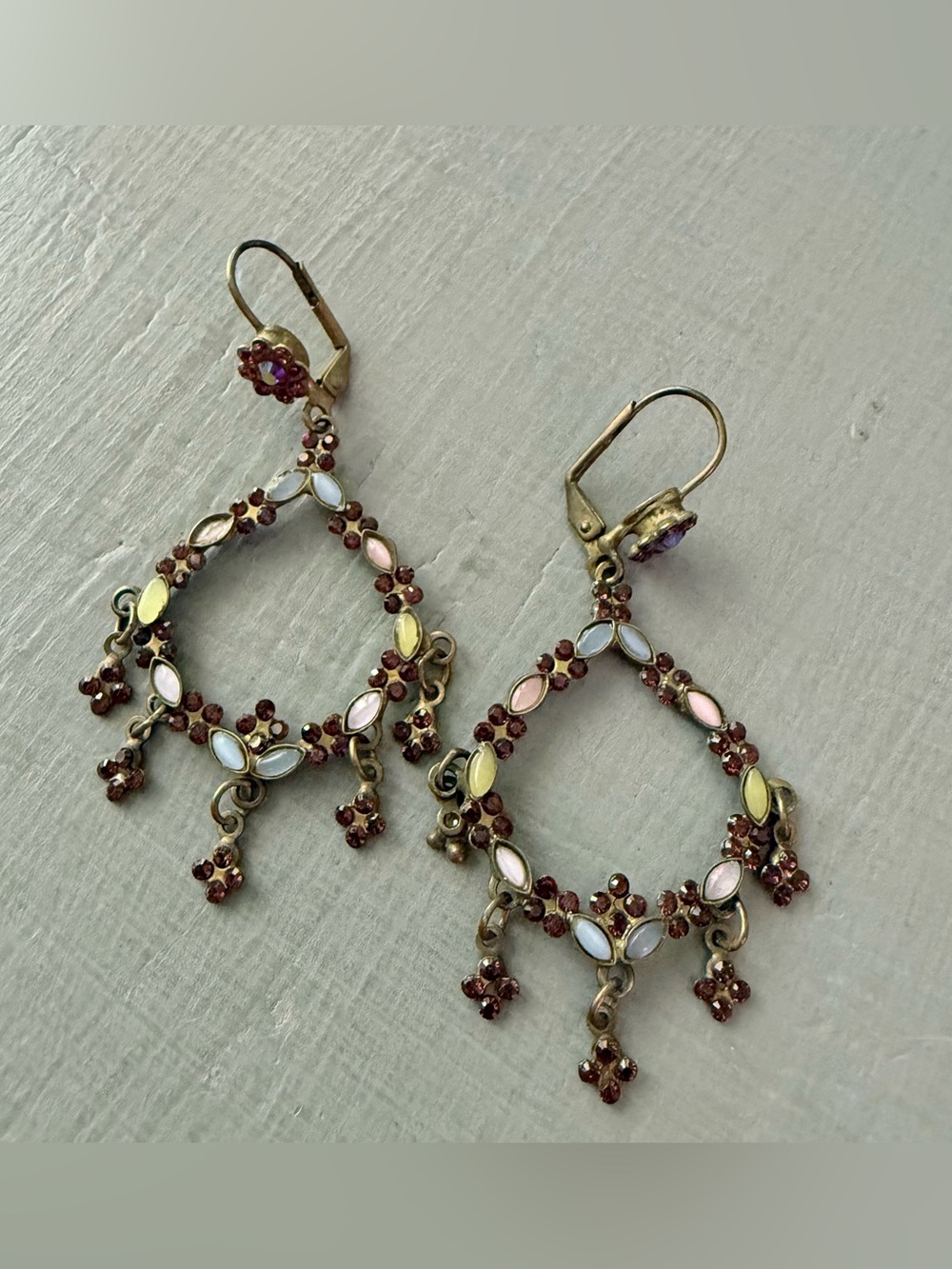 Sorrelli Crystal Brass Tone Chandelier Earrings